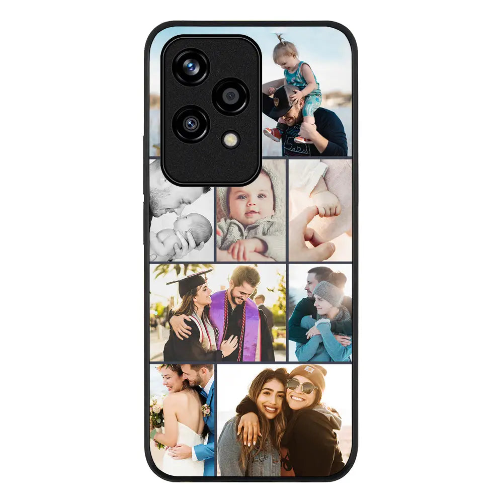 Personalised Photo Collage Grid Phone Case - Honor - 200 Lite / Rugged Black - Stylizedd