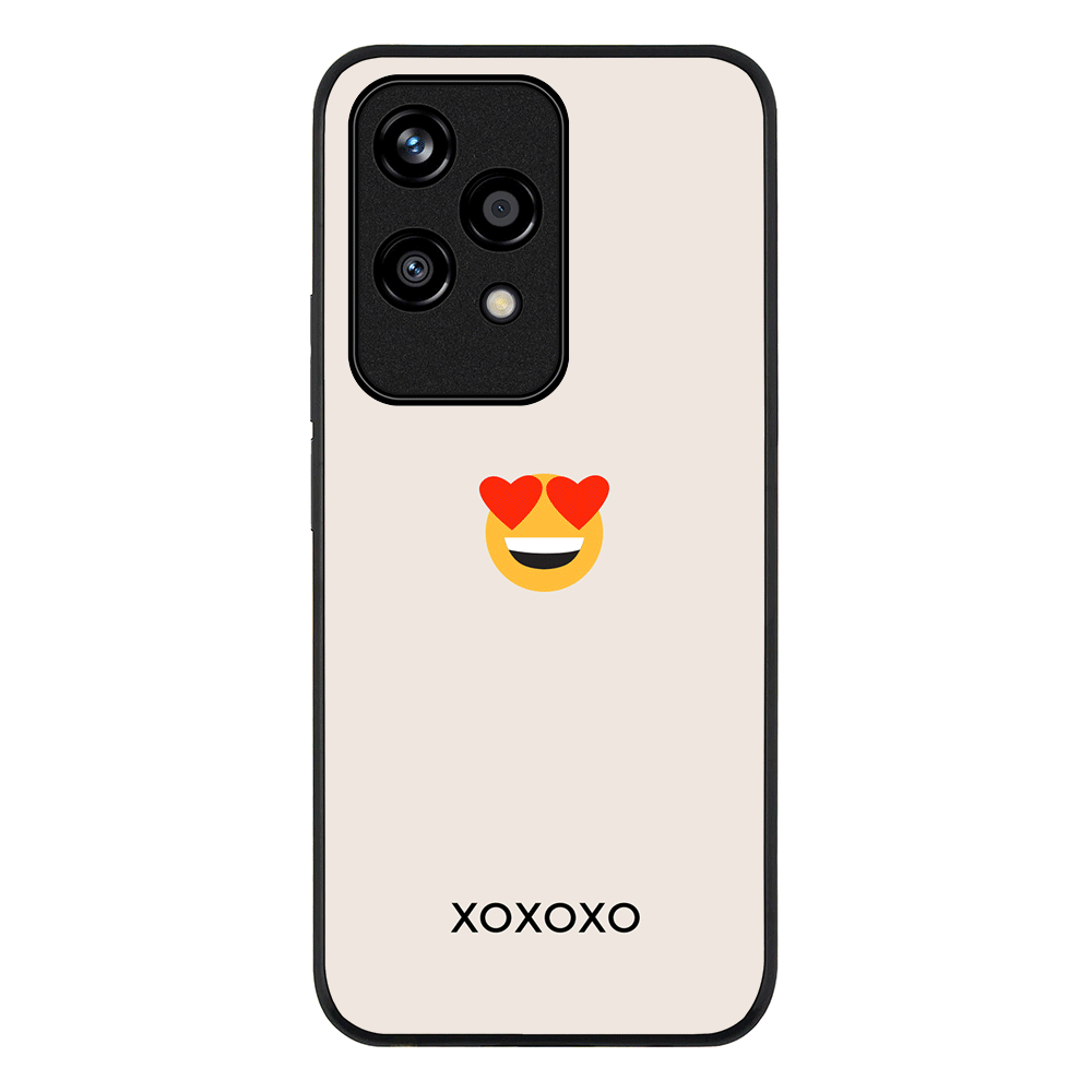 Custom Text Emojis Emoticons Phone Case - Honor - 200 Lite / Rugged Black - Stylizedd