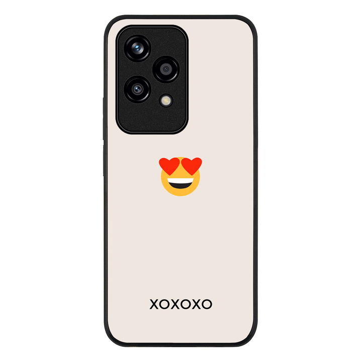 Custom Text Emojis Emoticons Phone Case - Honor - 200 Lite / Rugged Black - Stylizedd