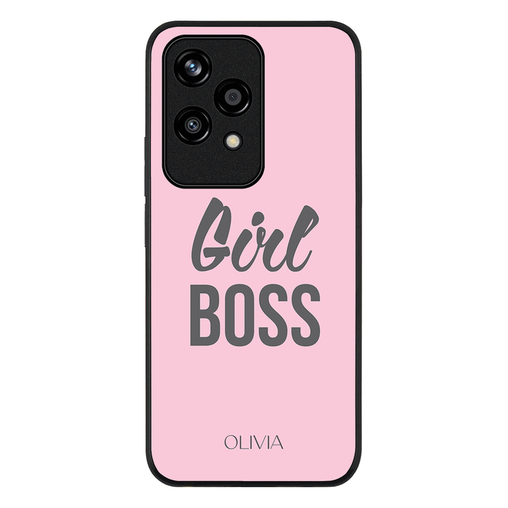 Honor 200 Lite / Rugged Black Personalized Name Girl Boss, Phone Case - Honor - Stylizedd.com