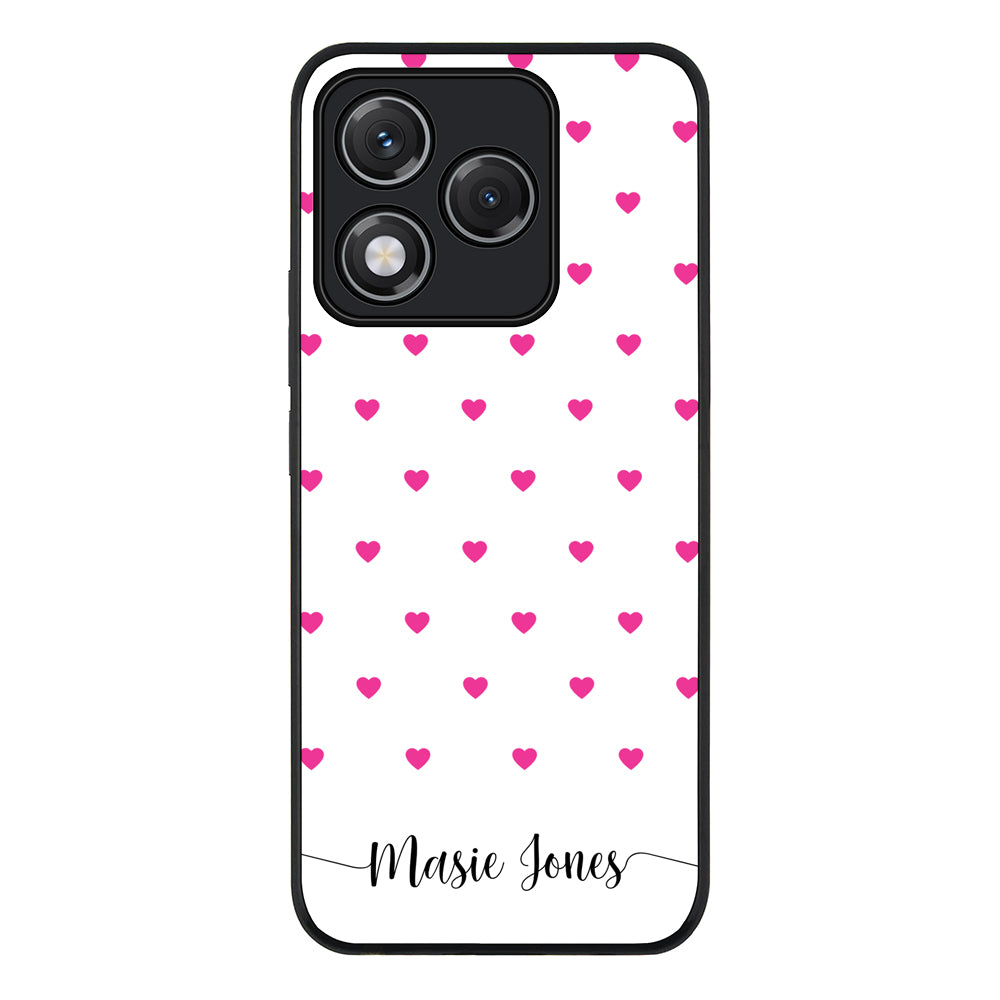 Heart Pattern Custom Text, My Name Phone Case - Honor