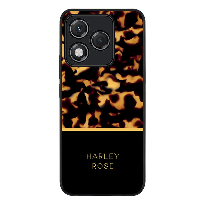 Personalized Text Luxury Tortoise Shell Pattern, Phone Case - Honor