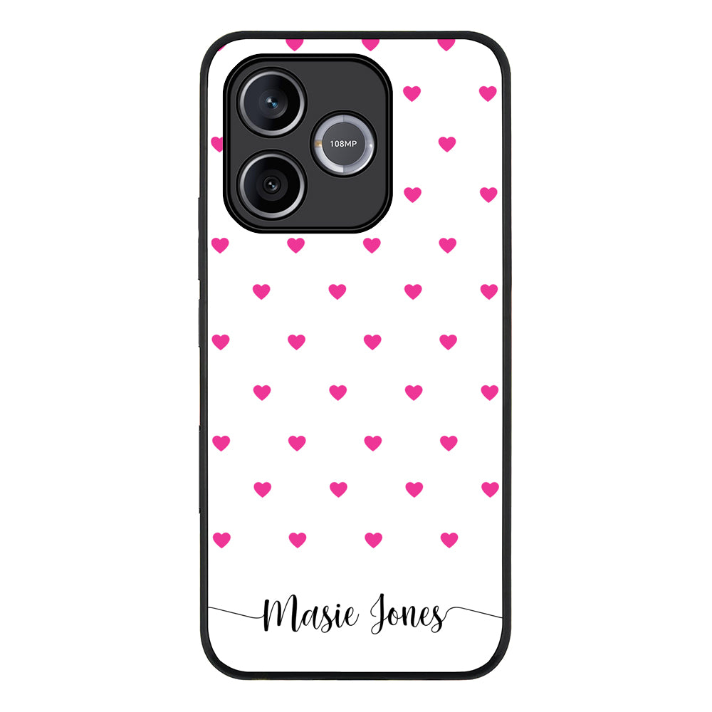 Heart Pattern Custom Text, My Name Phone Case - Honor