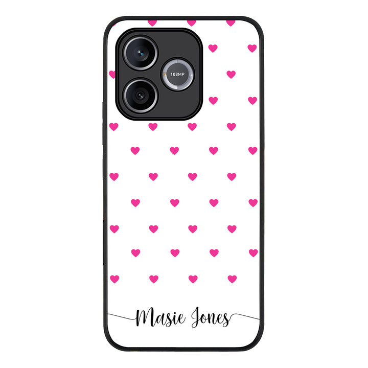Heart Pattern Custom Text, My Name Phone Case - Honor