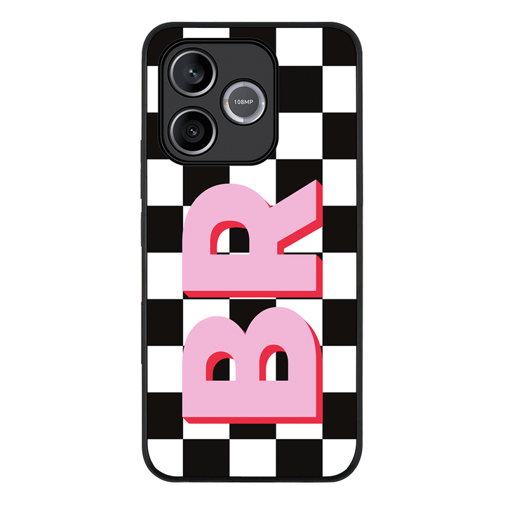 Custom Monogram Initial Checkerboard, Phone Case - Honor