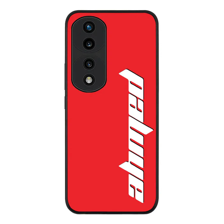 Honor 70 Pro Rugged Black Custom Text, Vertical Name Phone Case - Honor - Stylizedd.com