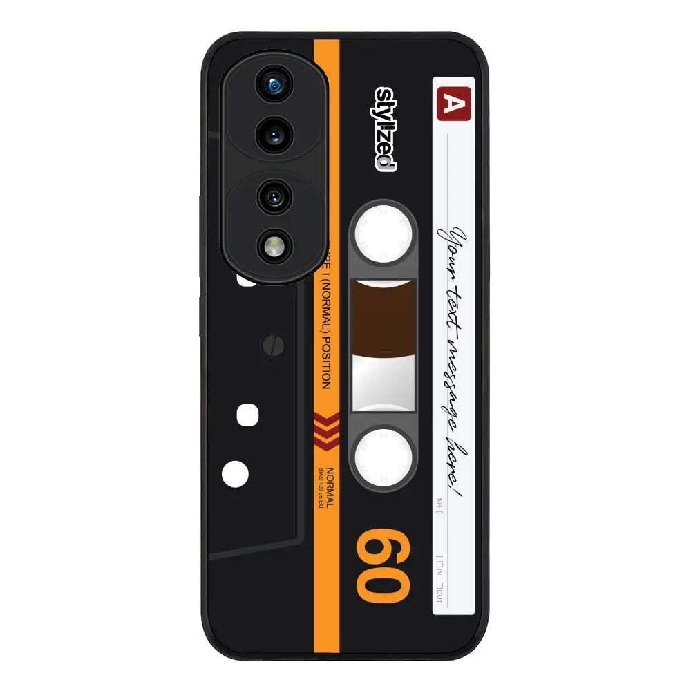 Honor 70 Pro / Rugged Black Phone Case Custom Retro Cassette Tape Phone Case - Honor - Stylizedd