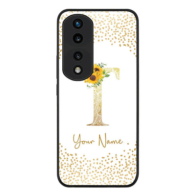 Honor 70 Pro / Rugged Black Phone Case Floral Mandala Initial Phone Case - Honor - Stylizedd