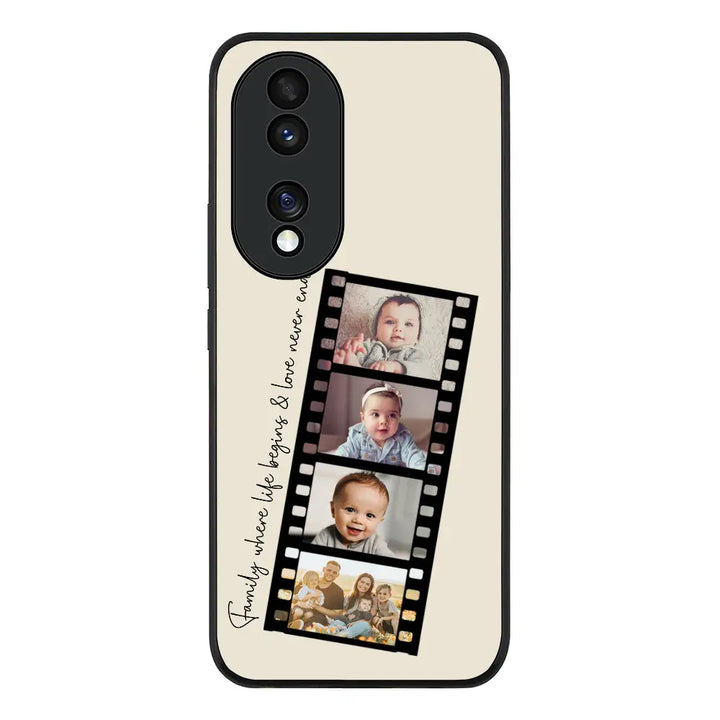 Honor 70 / Rugged Black Phone Case Custom Film Strips Personalised Movie Strip, Phone Case - Honor - Stylizedd