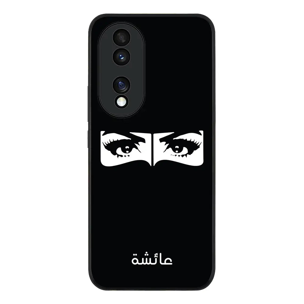 Honor 70 / Rugged Black Custom Name Niqabi Eye, Phone Case - Honor - Stylizedd.com