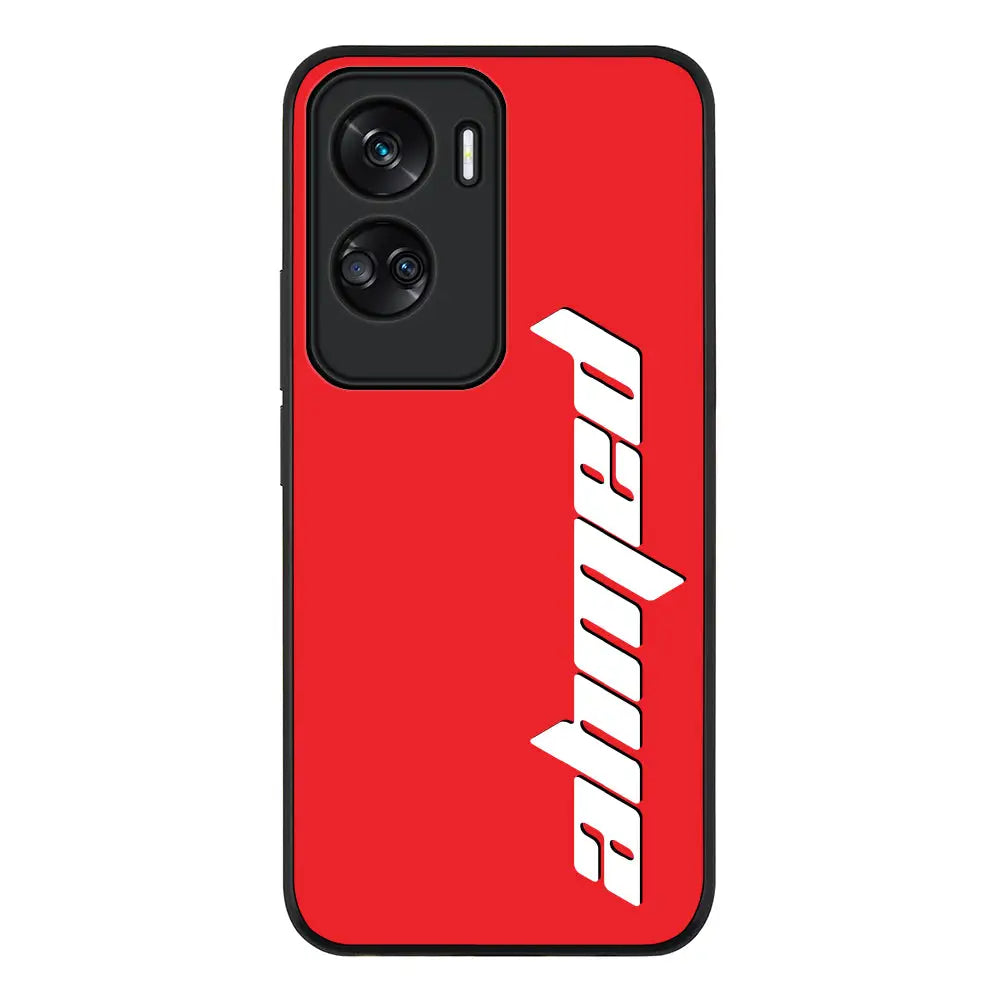 Custom Text Vertical Name Phone Case - Honor - 90 Lite 5G / X50i / Rugged Black - Stylizedd