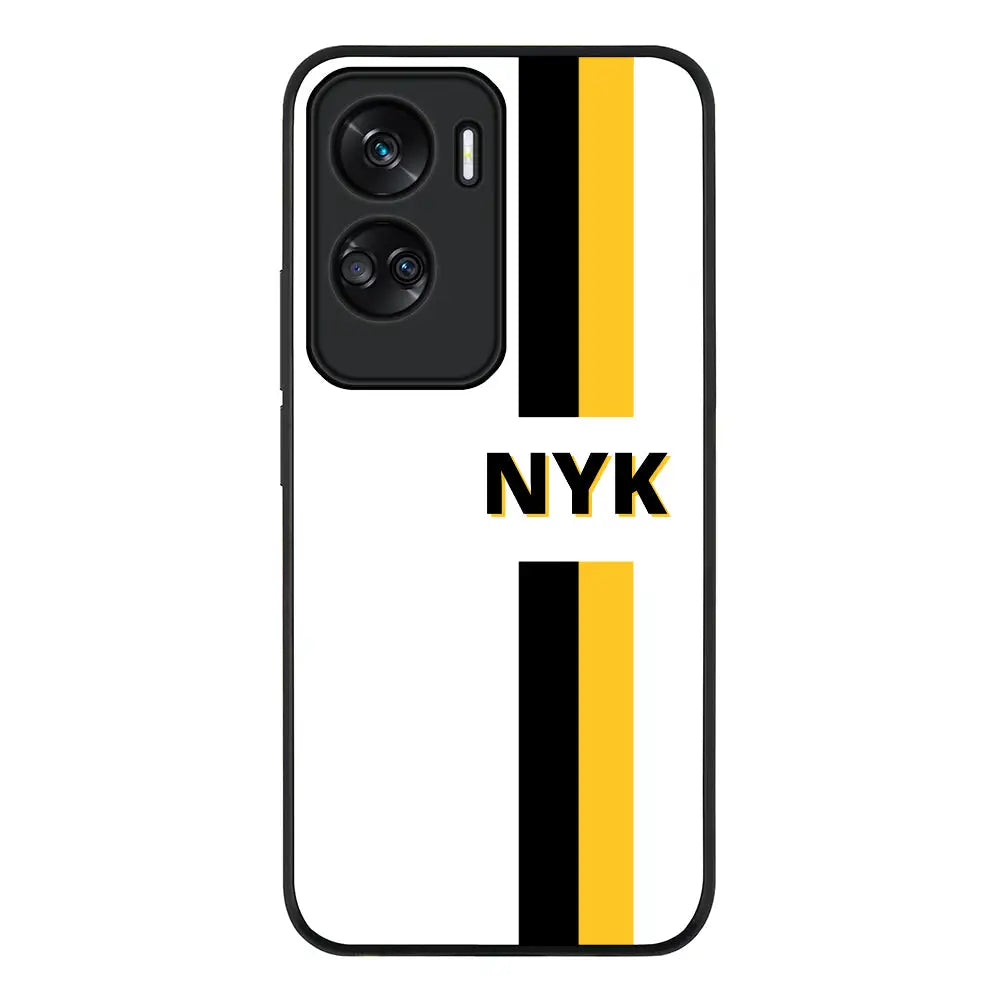 Honor 90 Lite 5G / Honor X50i 5G / Rugged Black Phone Case Custom Striped Monogram Phone Case - Honor - Stylizedd