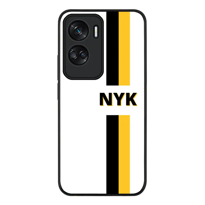 Honor 90 Lite 5G / Honor X50i 5G / Rugged Black Phone Case Custom Striped Monogram Phone Case - Honor - Stylizedd