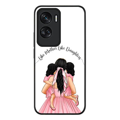 Mother 2 daughters Custom Clipart Text Phone Case - Honor - 90 Lite 5G / X50i / Rugged Black -