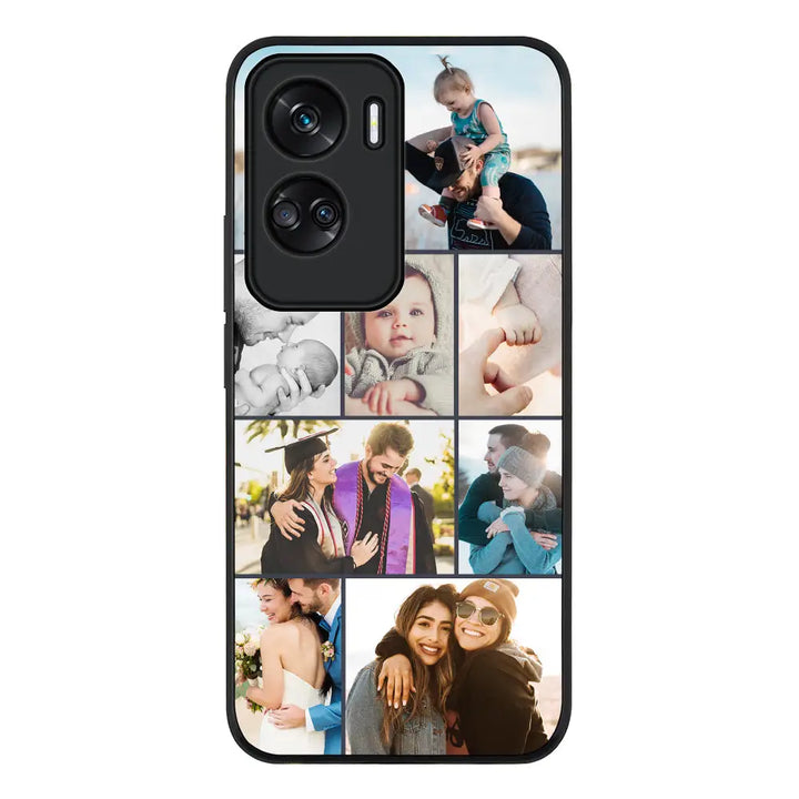 Honor 90 Lite 5G / Honor X50i 5G / Rugged Black Phone Case Personalised Photo Collage Grid Phone Case - Honor - Stylizedd