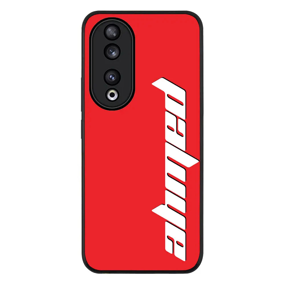 Custom Text Vertical Name Phone Case - Honor - 90 / Rugged Black - Stylizedd