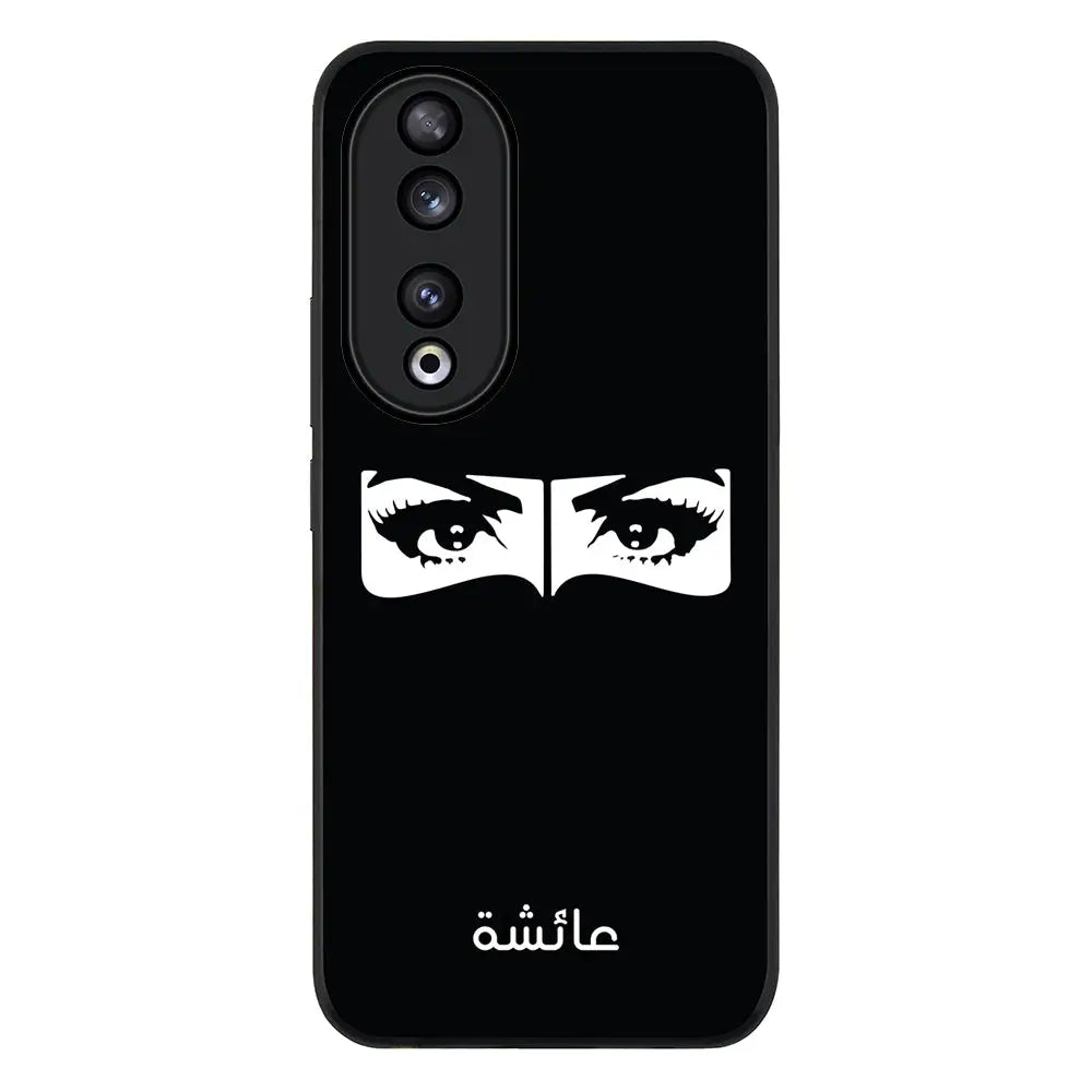 Honor 90 / Rugged Black Custom Name Niqabi Eye, Phone Case - Honor - Stylizedd.com