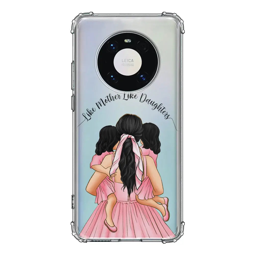 Huawei Mate 40 Pro / Clear Classic Phone Case Mother 2 daughters Custom Clipart, Text Phone Case - Huawei - Stylizedd