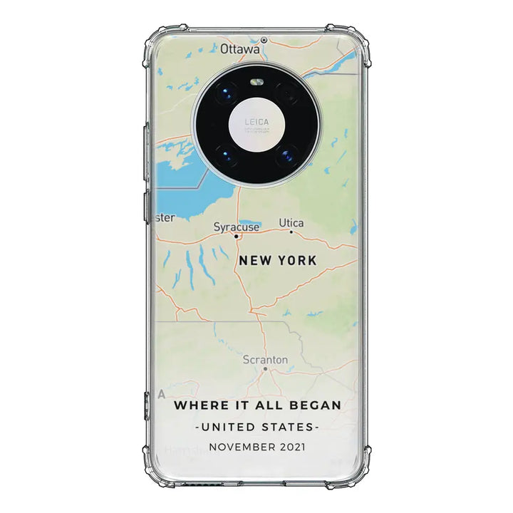 Huawei Mate 40 Pro / Clear Classic Personalized map, Phone Case - Huawei - Stylizedd.com