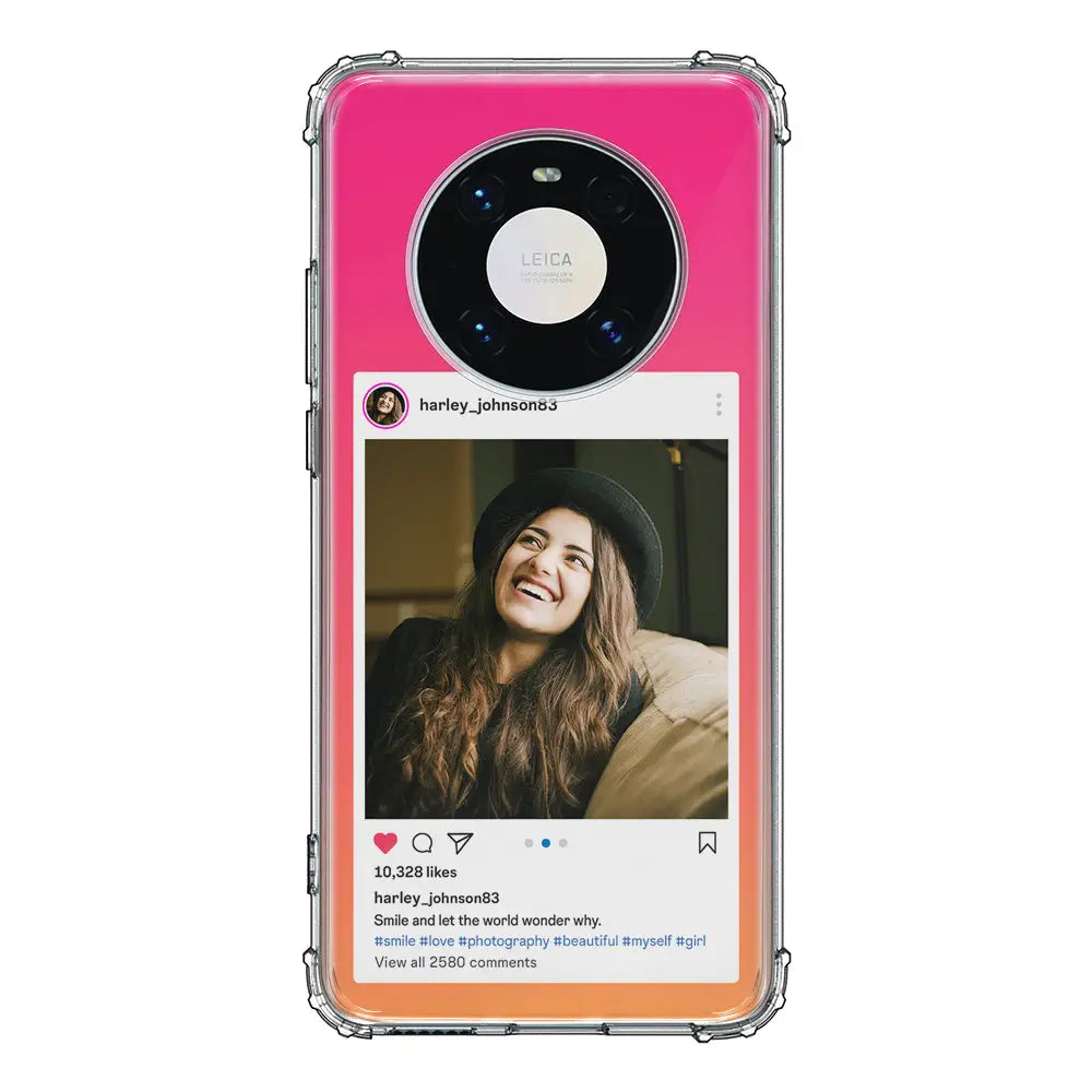 Huawei Mate 40 Pro / Clear Classic Custom Photo Instagram Post Template, Phone Case - Huawei - Stylizedd.com