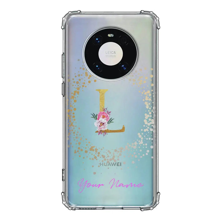 Huawei Mate 40 Pro / Clear Classic Floral Initial Phone Case - Huawei - Stylizedd.com