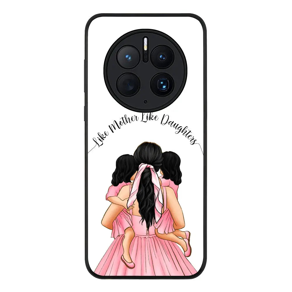 Huawei Mate 50 Pro / Rugged Black Phone Case Mother 2 daughters Custom Clipart, Text Phone Case - Huawei - Stylizedd