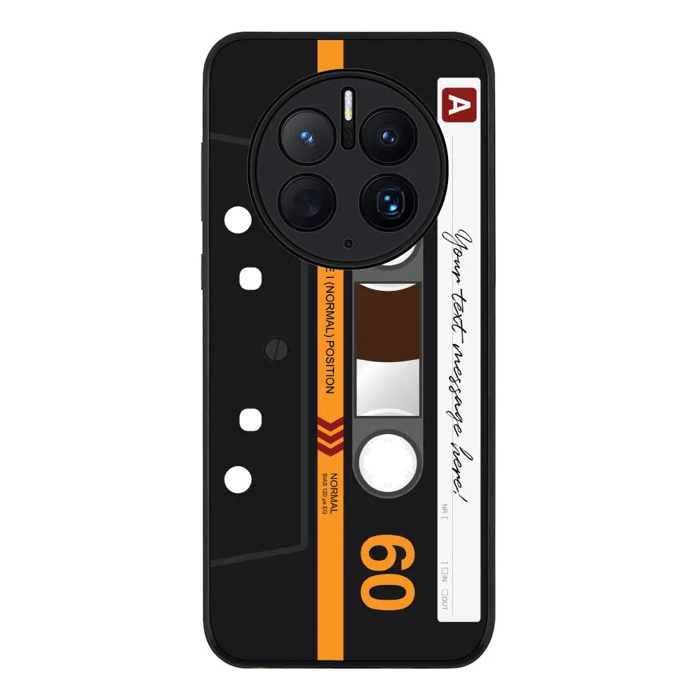 Huawei Mate 50 Pro / Rugged Black Phone Case Custom Retro Cassette Tape Phone Case - Huawei - Stylizedd