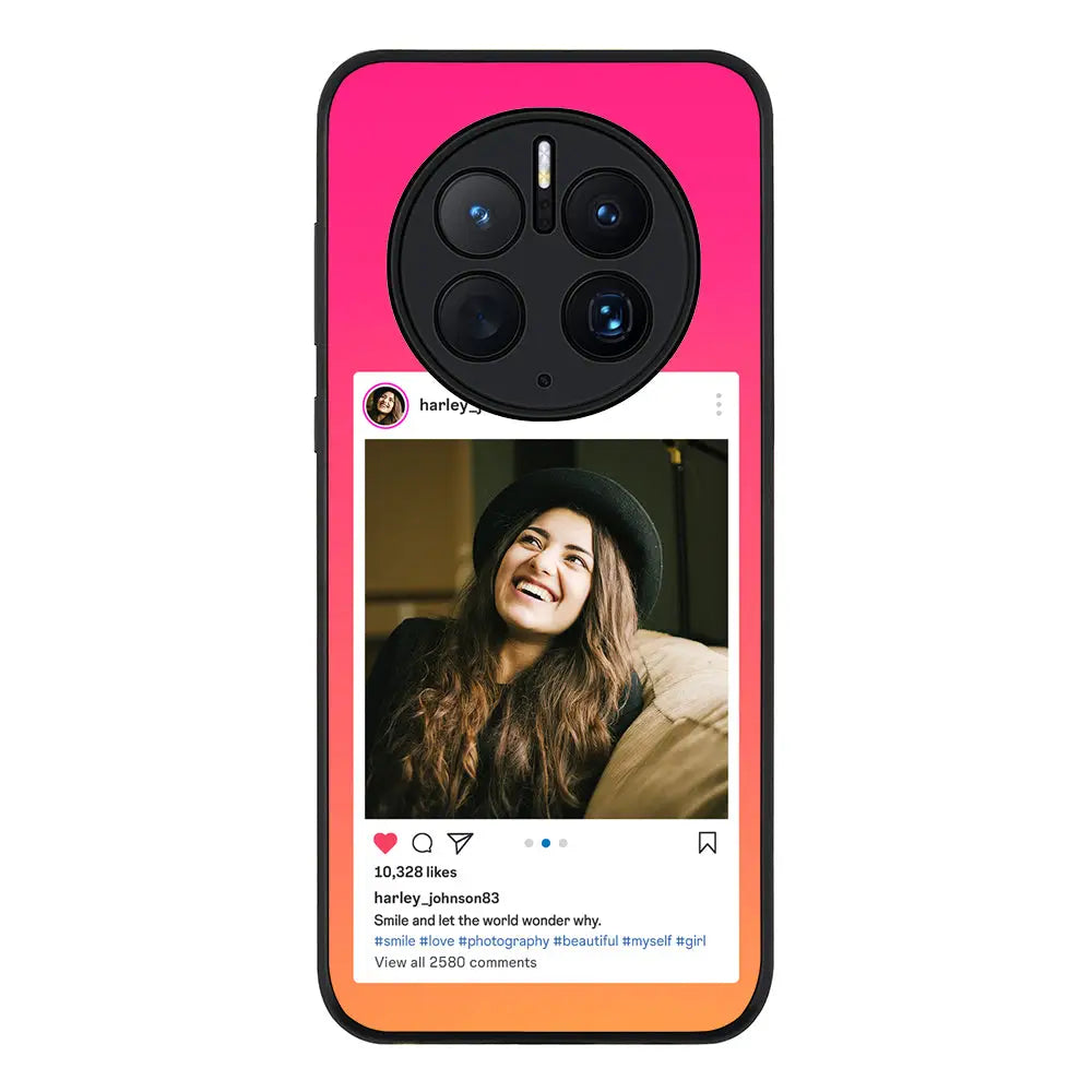 Huawei Mate 50 Pro / Rugged Black Phone Case Custom Photo Instagram Post Template, Phone Case - Huawei - Stylizedd