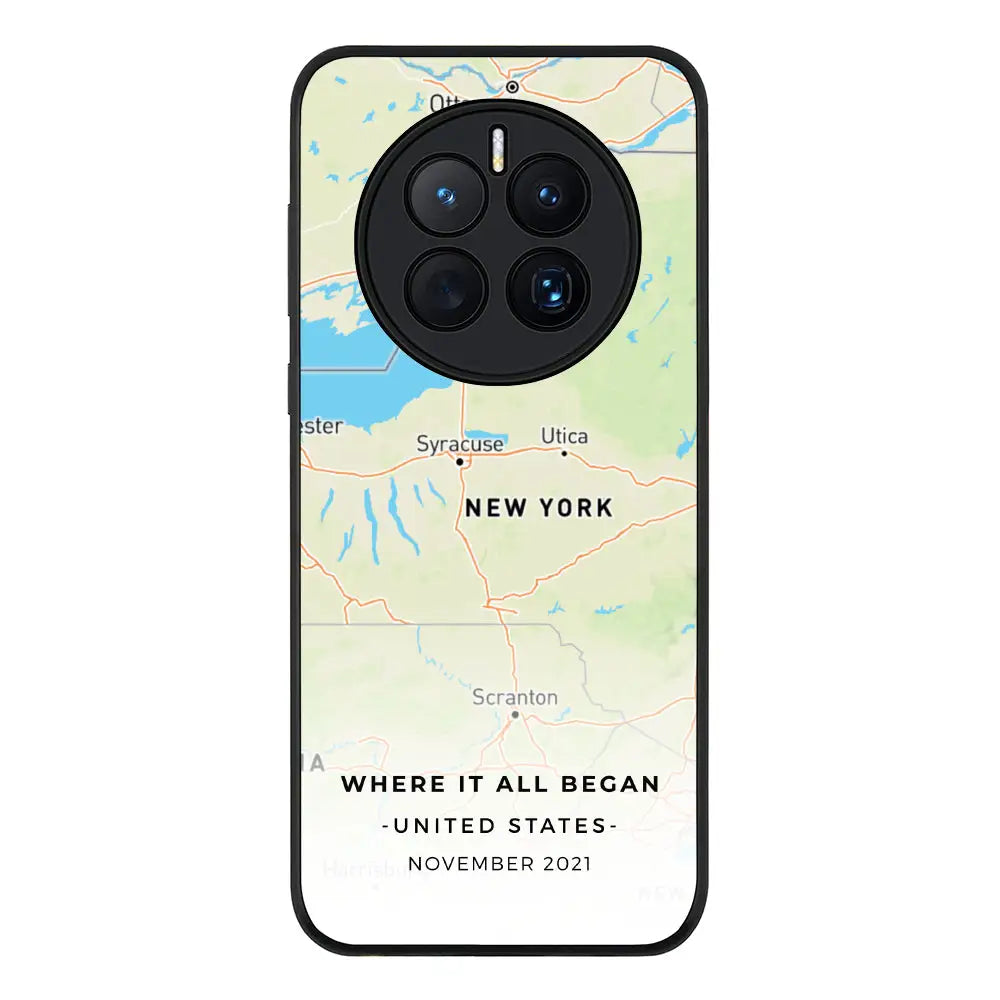 Huawei Mate 50 / Rugged Black Personalized map, Phone Case - Huawei - Stylizedd.com