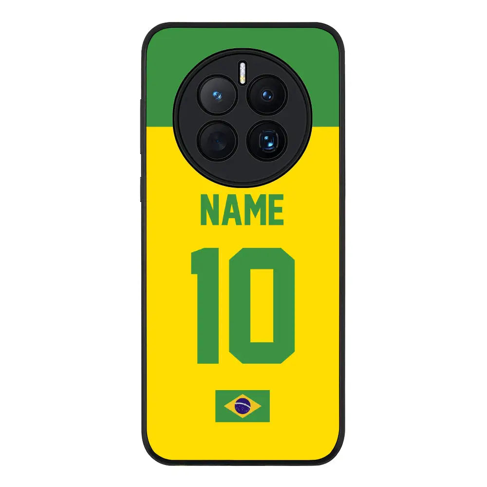 Huawei Mate 50 / Rugged Black Phone Case Personalized Football Jersey Phone Case Custom Name & Number - Huawei - Stylizedd