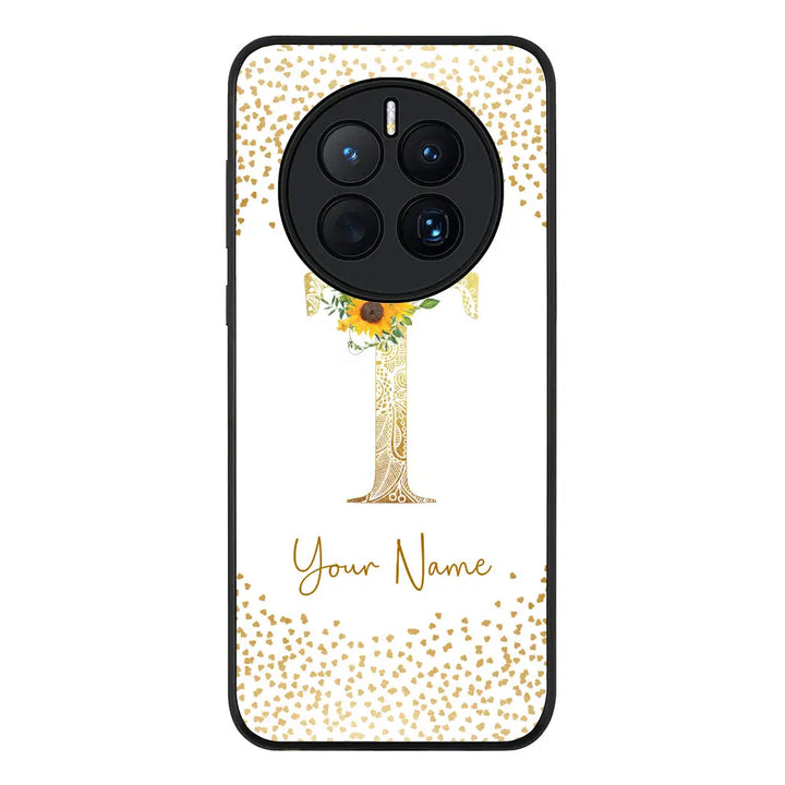 Huawei Mate 50 / Rugged Black Floral Mandala Initial Phone Case - Huawei - Stylizedd.com