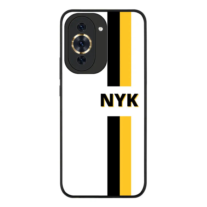 Huawei Nova 10 Pro / Rugged Black Custom Striped Monogram Phone Case - Huawei - Stylizedd.com