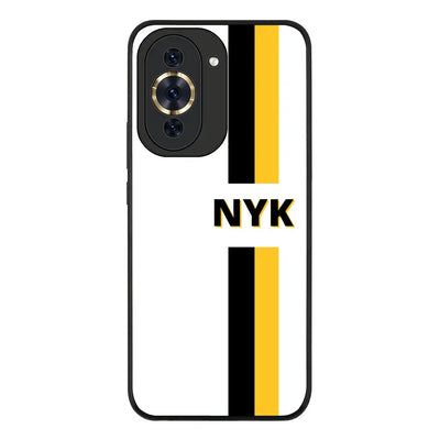 Huawei Nova 10 Pro Rugged Black Custom Striped Monogram Phone Case - Huawei - Stylizedd.com