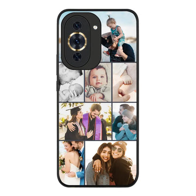 Huawei Nova 10 Pro / Rugged Black Phone Case Personalised Photo Collage Grid Phone Case - Huawei - Stylizedd