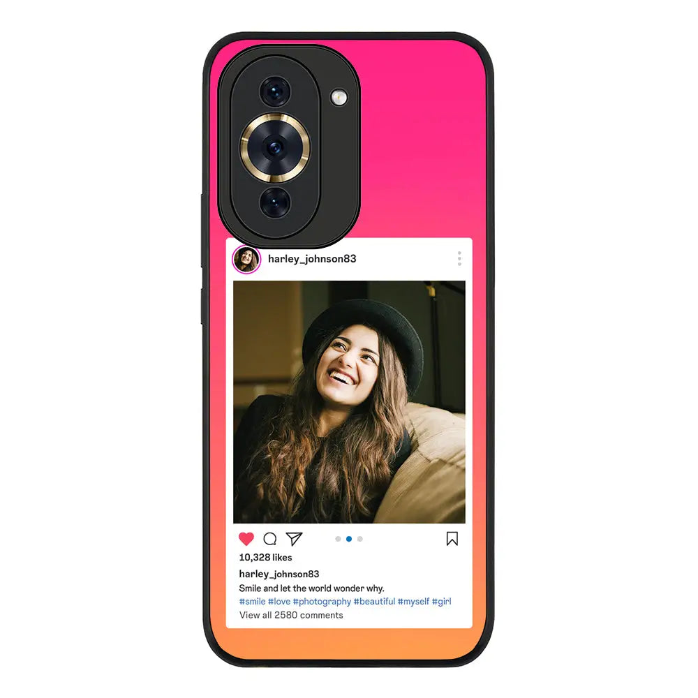 Huawei Nova 10 Pro / Rugged Black Phone Case Custom Photo Instagram Post Template, Phone Case - Huawei - Stylizedd