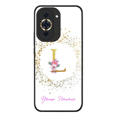 Huawei Nova 10 Pro Rugged Black Floral Initial Phone Case - Huawei - Stylizedd.com