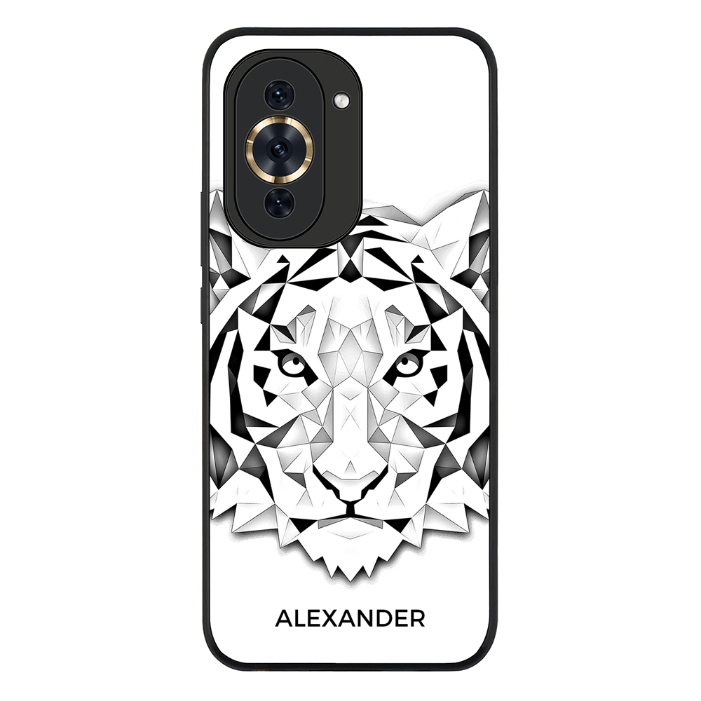 Huawei Nova 10 4G / Rugged Black Personalized Text Low Poly Art Design Animals, Phone Case - Huawei - Stylizedd.com