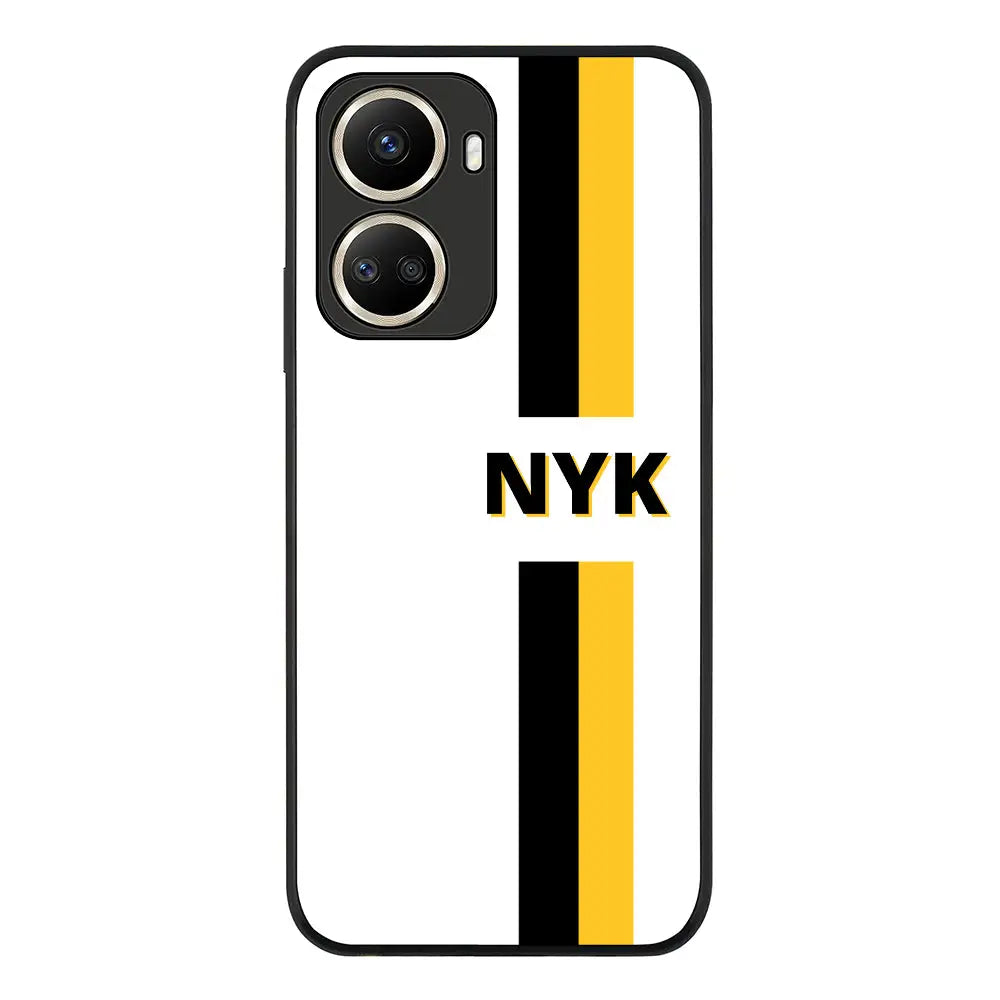 Huawei Nova 10 SE / Rugged Black Custom Striped Monogram Phone Case - Huawei - Stylizedd.com