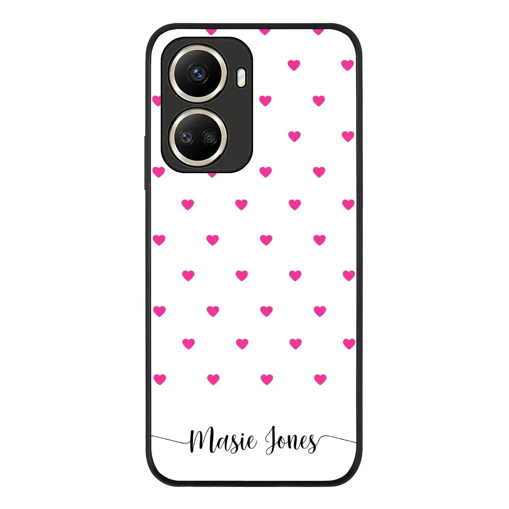 Huawei Nova 10 SE / Rugged Black Heart Pattern Custom Text, My Name Phone Case - Huawei - Stylizedd.com