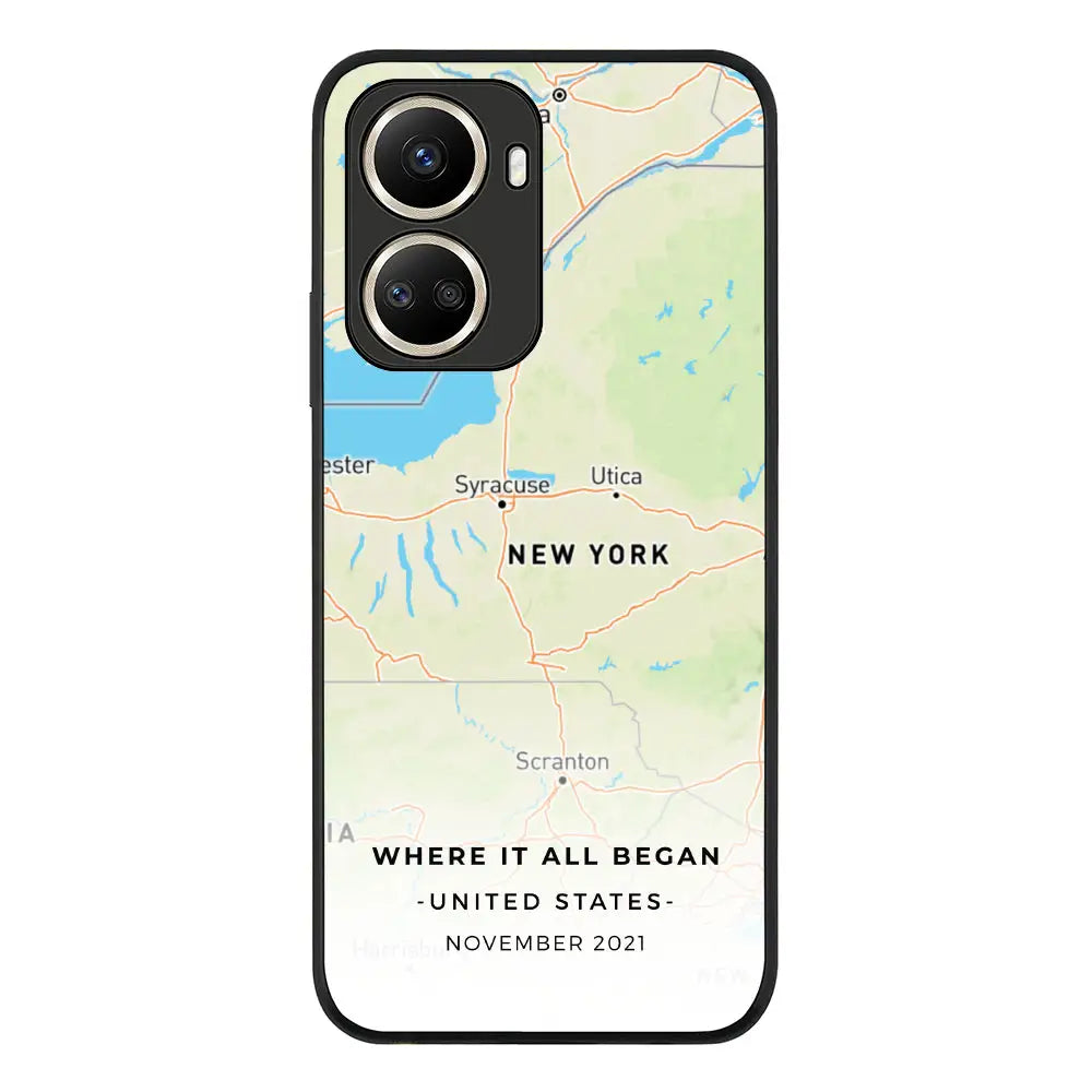 Huawei Nova 10 SE / Rugged Black Personalized map, Phone Case - Huawei - Stylizedd.com