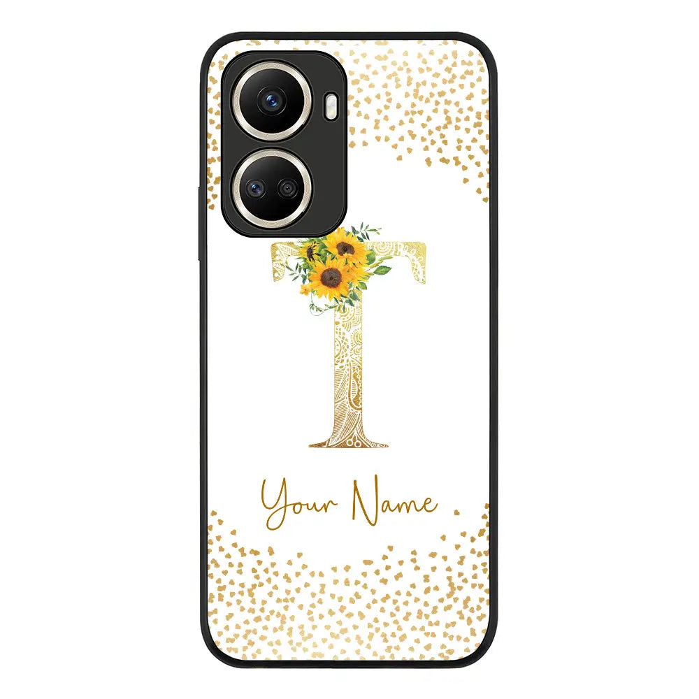 Huawei Nova 10 SE / Rugged Black Floral Mandala Initial Phone Case - Huawei - Stylizedd.com