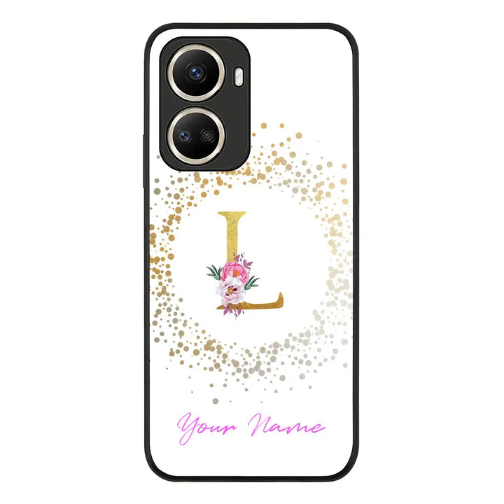 Huawei Nova 10 SE / Rugged Black Floral Initial Phone Case - Huawei - Stylizedd.com