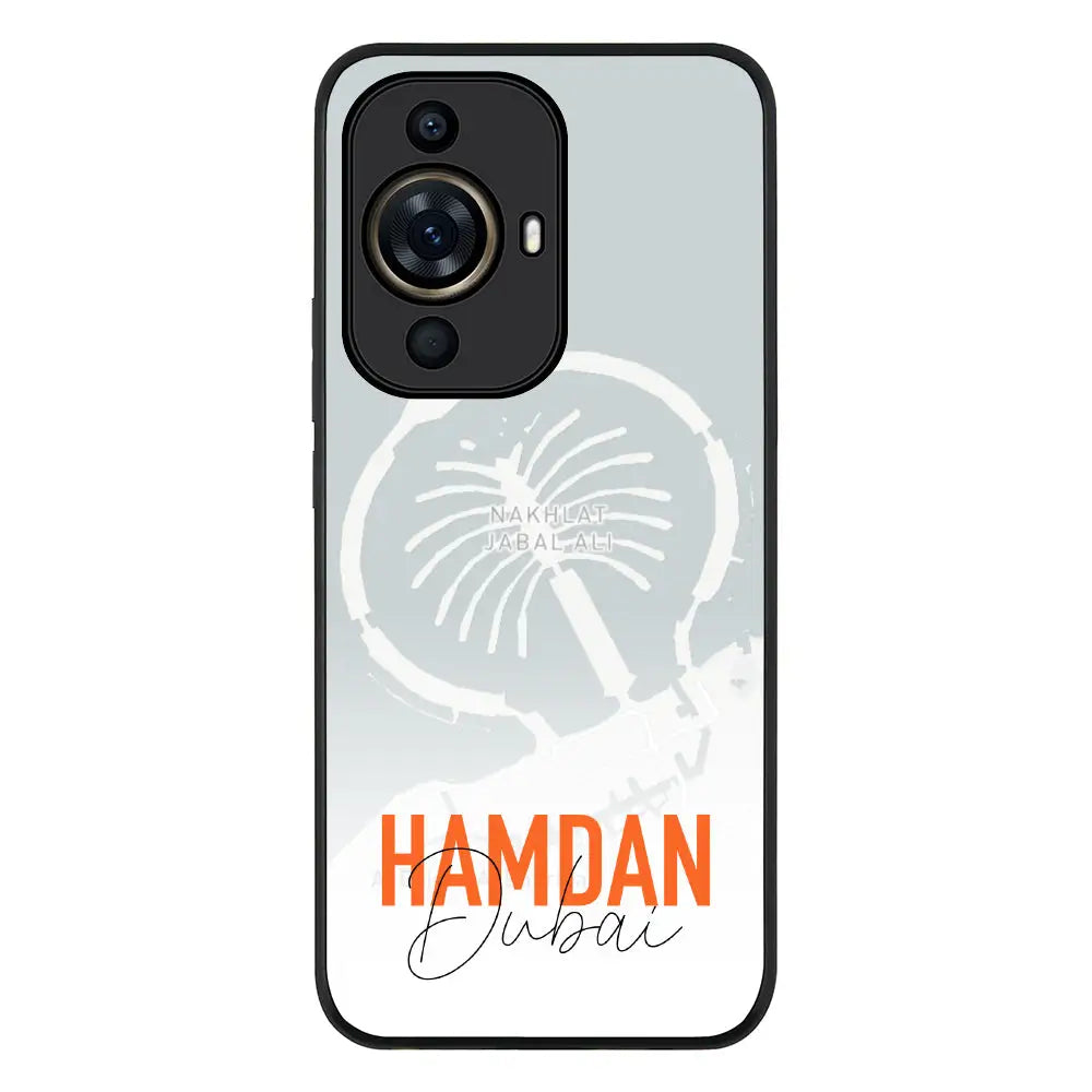 Huawei Nova 11 Pro / Rugged Black Personalized Location Map & Name, Phone Case - Huawei - Stylizedd.com