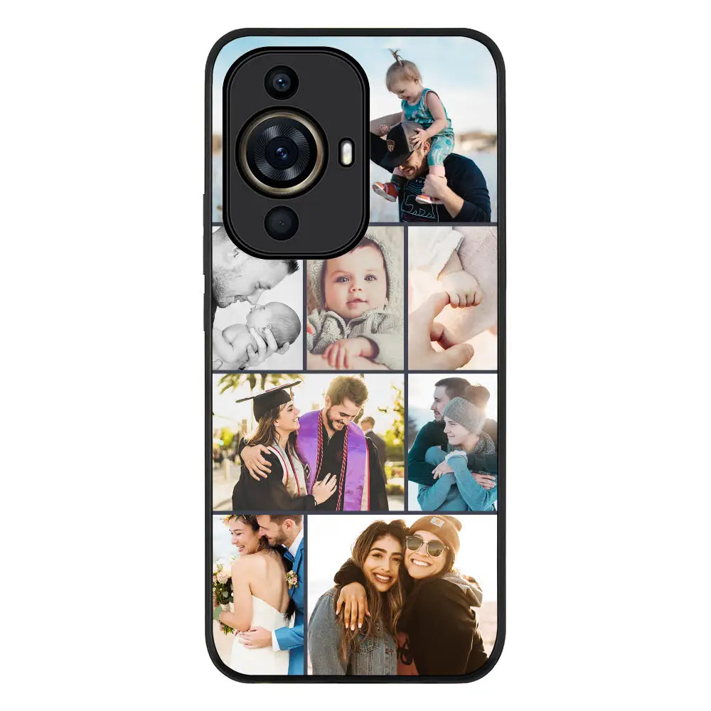 Huawei Nova 11 Pro / Rugged Black Phone Case Personalised Photo Collage Grid Phone Case - Huawei - Stylizedd