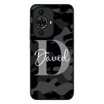 Huawei Nova 11 Pro / Rugged Black Phone Case Personalized Name Camouflage Military Camo Phone Case - Huawei - Stylizedd