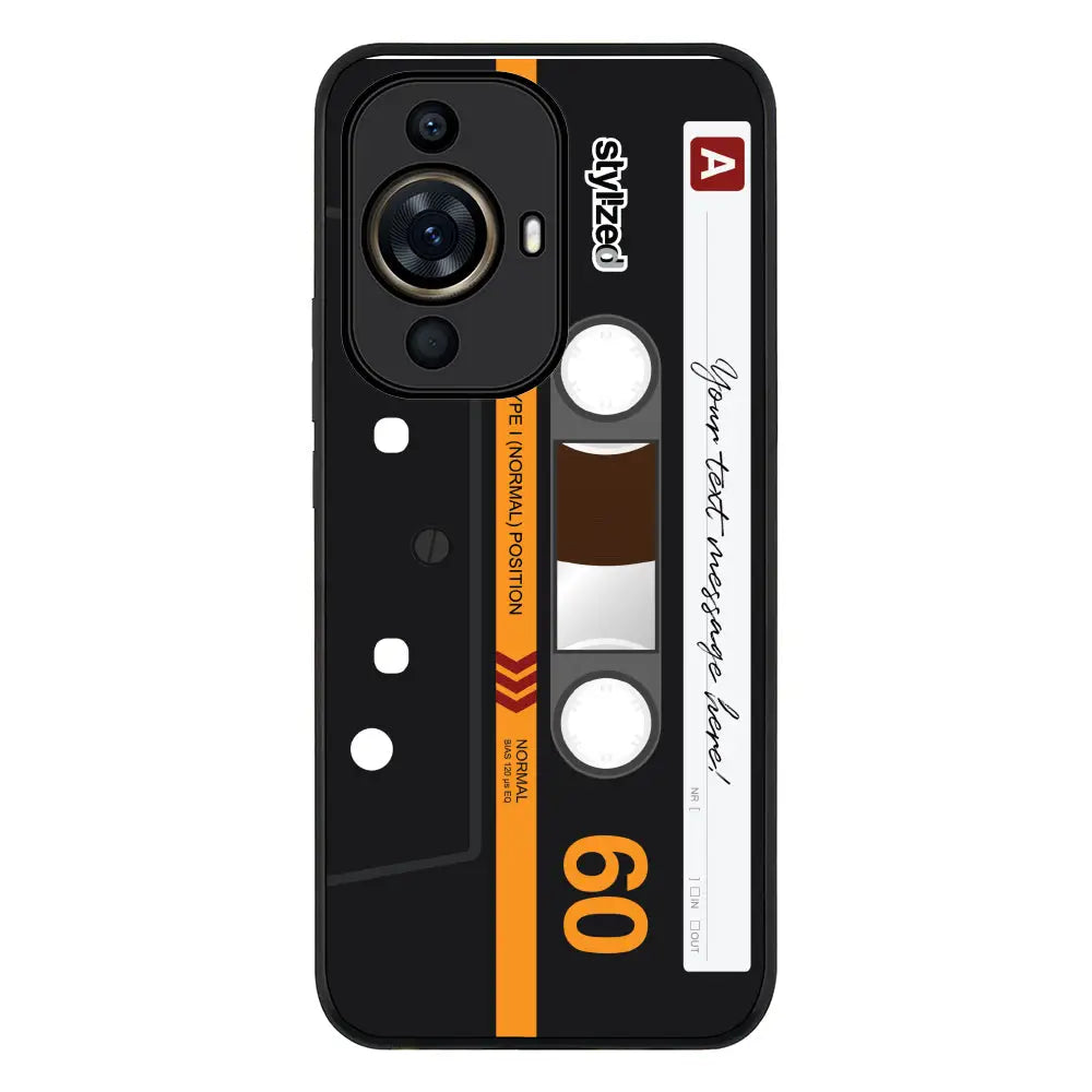 Huawei Nova 11 Pro / Rugged Black Phone Case Custom Retro Cassette Tape Phone Case - Huawei - Stylizedd