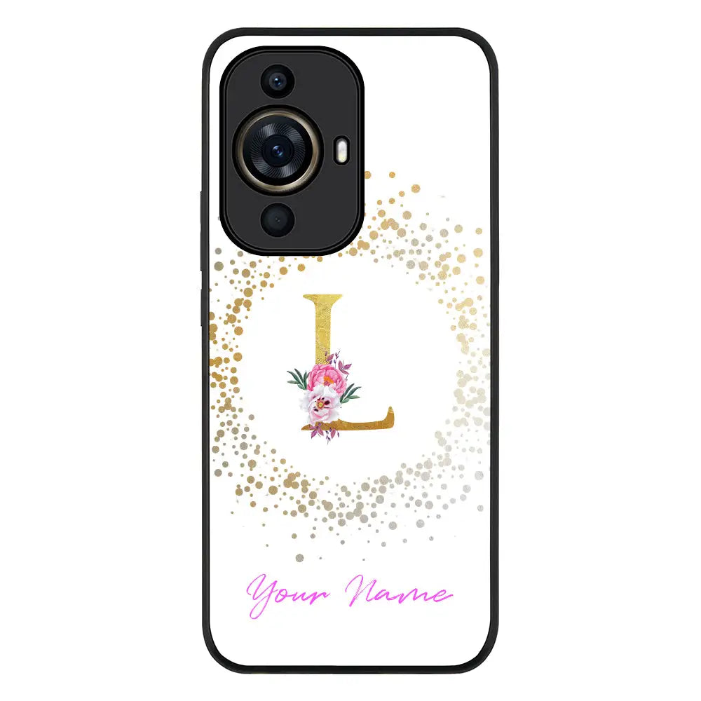 Huawei Nova 11 Pro / Rugged Black Floral Initial Phone Case - Huawei - Stylizedd.com