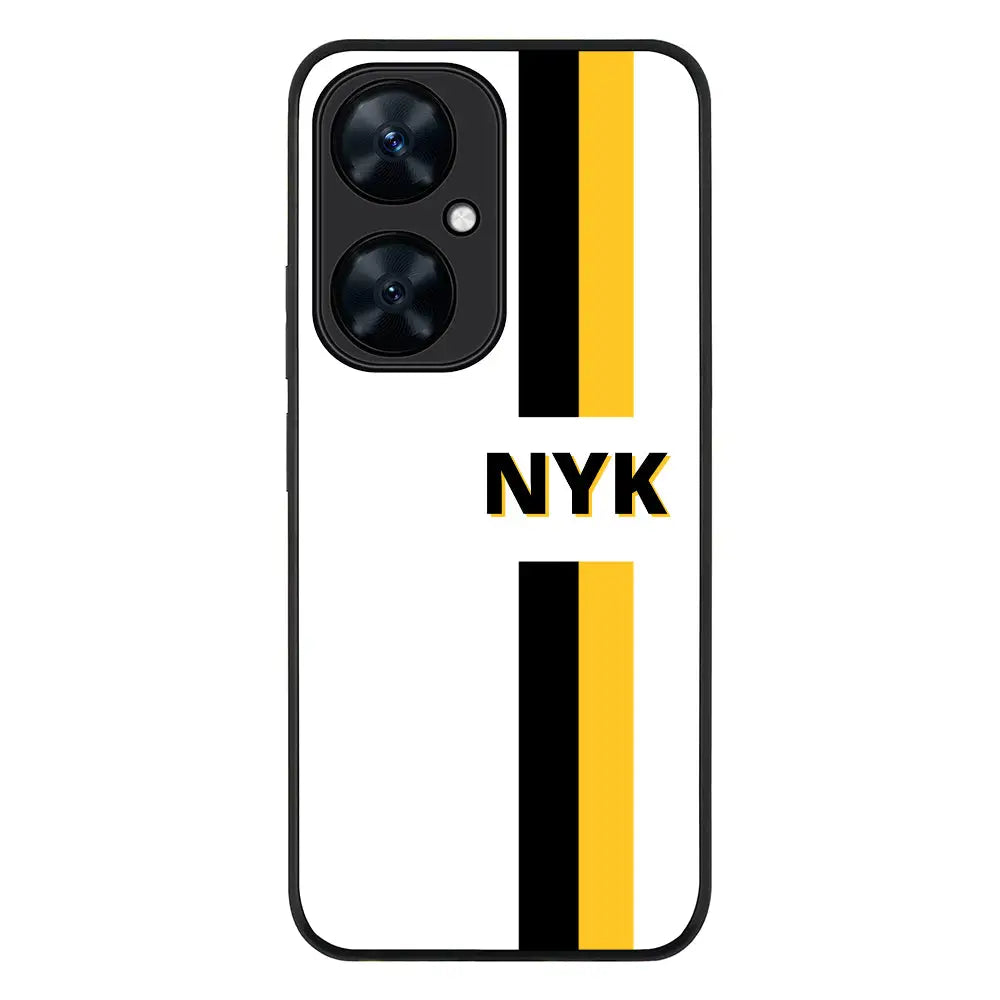 Huawei Nova 11i / Rugged Black Custom Striped Monogram Phone Case - Huawei - Stylizedd.com