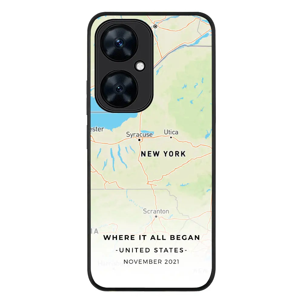 Personalized map Phone Case - Huawei - Nova 11i / Rugged Black - Stylizedd