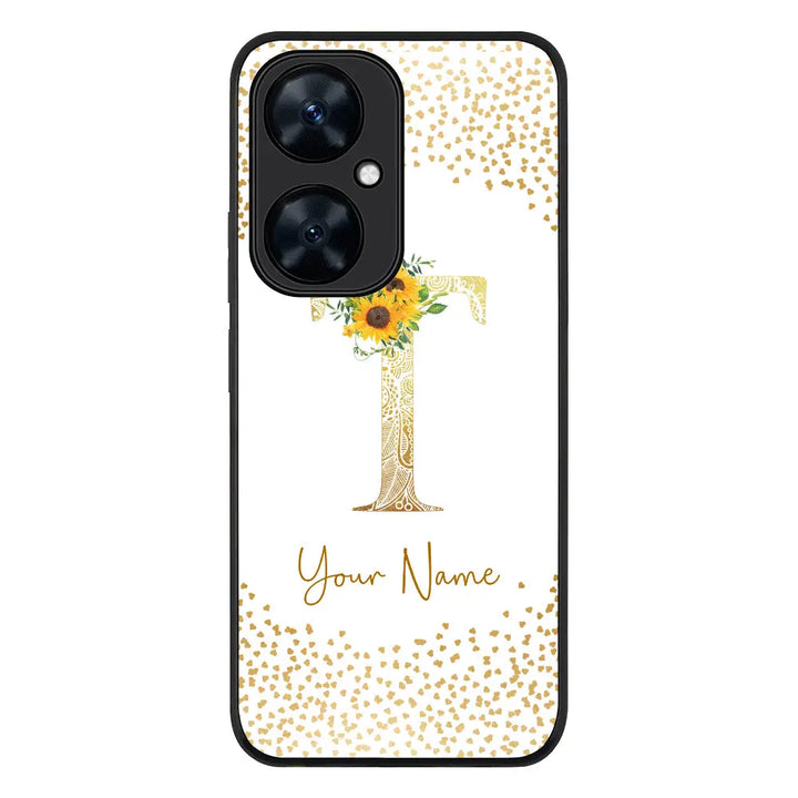 Huawei Nova 11i / Rugged Black Floral Mandala Initial Phone Case - Huawei - Stylizedd.com